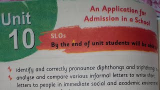 Grade6 English  unit10 An application for admission in a school  Urdu translation kpkboard [upl. by Eelrebma]