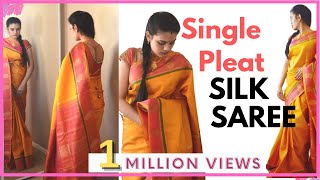 How to drape silk saree with single pleat [upl. by Iaw]