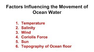 Factors Affecting the Movement of Ocean Water  Geography UPSC IAS [upl. by Vinna]