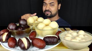 DESSERTS 😋 RASGULLA RAS MALAI GOLAB JAMUN CREAM JAM KALOJAM ASMR MUKBANG EATING  LiveToEATT [upl. by Rehpretsirhc]