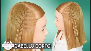 PEINADOS con Trenzas para CABELLO CORTO  Semirecogidos de Lado [upl. by Aicargatla]