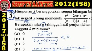 SBMPTN 2017saintek pembahasan matamatika ipa no 03 pertidaksamaan [upl. by Ivens]