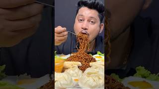 My Favourite Black Bean Korean Noodles 🍜 🔥 eatingasmr mukbang buldaknoodles [upl. by Esekram]