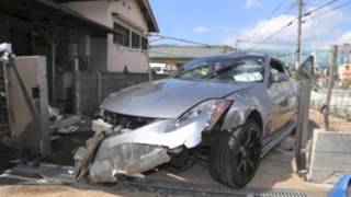 2013年9月24日 京都府八幡市 事故映像 大破したフェアレディZ 暴走 Car Crash [upl. by Brice]