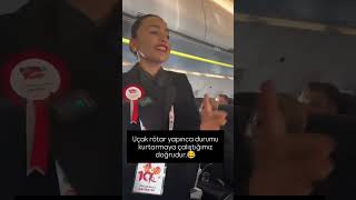 Rötar Yapan Uçağın Hostesi Yolculara Türkü Söyledi uçak hostes [upl. by Pomfret]