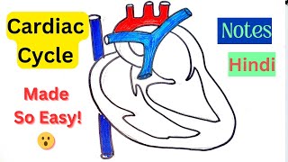 Cardiac Cycle  made SO EASY HINDI Systole Diastole Blood flow in Heart 🫀Notes [upl. by Ahar639]