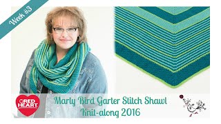 Marly Bird Garter Stitch Shawl Knitalong Week 3 [upl. by Beane]