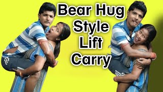 Bear Hug Style Lift Carry  Funny video  husband and Wife [upl. by Htennek]