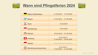 Wann sind Pfingstferien 2024 [upl. by Ozmo]