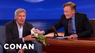 Harrison Ford Spills quotStar Warsquot Spoilers For 1000  CONAN on TBS [upl. by Neggem254]