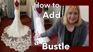 How to Sew a Basic American Bustle on a Wedding Gown w a Long Train  sewinghacks sewists [upl. by Anstice]