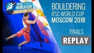 IFSC Climbing World Cup Moscow 2018  Bouldering  Finals  MenWomen [upl. by Haeel]