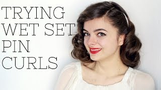 Trying Wet Set Pin Curls  The Pin Curl Diaries 1 [upl. by Washburn758]