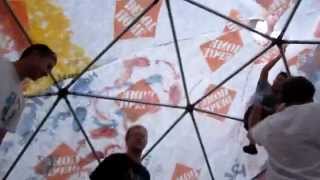 Covering a geodesic dome with Tyvek [upl. by Oletha]