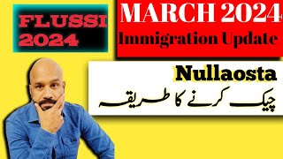 2024 March Flussi How to check Nullaosta amp چیک کرنے کا طریقہ Nullaosta [upl. by Adiuqal]