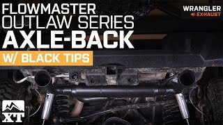 Jeep Wrangler Flowmaster Outlaw Series AxleBack Exhaust 20122018 JK Sound Clip amp Install [upl. by Aronaele]