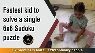 Fastest kid to solve a single 6x6 Sudoku puzzle [upl. by Ahsyat]