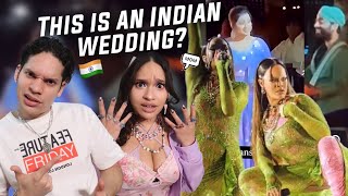 So Indian Weddings are nutsLatinos react to Arijit Singh Shreya Ghoshal amp Rihanna Ambani Wedding [upl. by Eerahs]