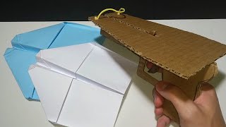 COMO FAZER UM BRINQUEDO QUE LANÇA AVIÃO DE PAPEL EM CASA [upl. by Aihsenat]