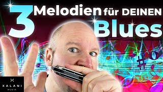 Mundharmonika Blues 3 einfache Licks für deine Blues Harp zum Nachspielen mit Pfeilen [upl. by Yelknirb419]