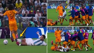 Paredes spark mass melee after booting ball at Netherlands bench before Van Dijk wipes him out [upl. by Candyce]