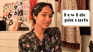 How I set my pin curls  natural hair [upl. by Sesilu159]