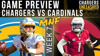 Chargers vs Cardinals Week 7 Game Preview amp Predictions  Justin Herbert JK Dobbins Breakout Game [upl. by Nachison664]