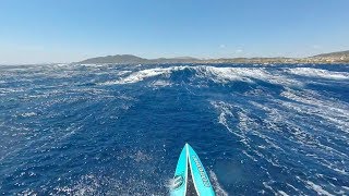 Downwind sup the famous loutsa run in Athens Greece [upl. by Catlee672]