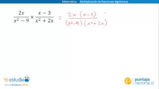 Matemática  Multiplicación de fracciones algebraicas [upl. by Dickenson75]