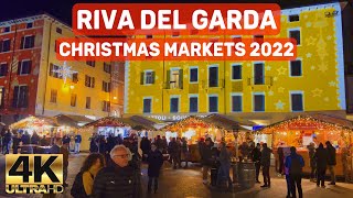 4K 🇮🇹 MOST BEAUTIFUL CHRISTMAS MARKETS IN LAKE GARDA ITALY  RIVA DEL GARDA [upl. by Thessa]