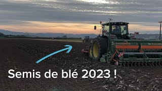 Semis de blé 2023 100 John Deere 🌾🟢🟡 [upl. by Gereron946]