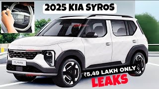 2025 Kia Syros Leaks Ahead of Launch 🔥  Price ₹499 Lakh Only ✅️ Best Family Car in India [upl. by Roma]