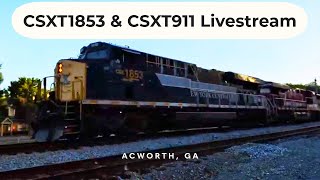 CSXT1853 amp CSXT911 in Acworth GA [upl. by Miculek]