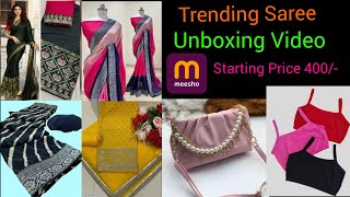 Top Trending Saree Unboxing VideoStarting Price 400Online Shopping Review [upl. by Ailbert]