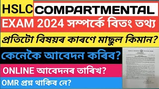 HSLC COMPARTMENTAL Exam 2024 Full Details  COMPARTMENTAL Exam Online Application Date [upl. by Lincoln]