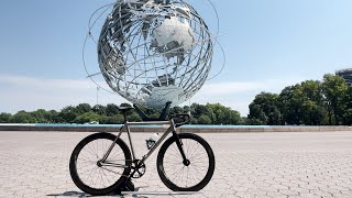 FIXED GEAR NYC  Riding to the Unisphere in Queens Corona Park [upl. by Normand]