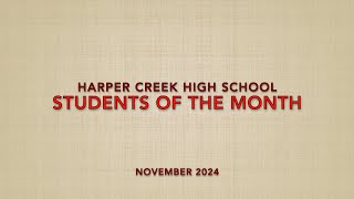 HCHS quotStudents of the Monthquot November 2024 [upl. by Ladnyc]