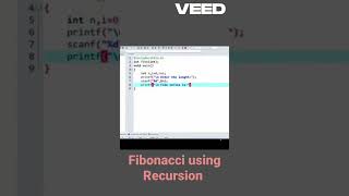 Write a Fibonacci Series C Using Recursionclanguage coding programming viral trending shorts [upl. by Howes]