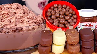 ASMR MALTESERS MAGNUM CHOCOLATE ICE CREAM NUTELLA DESSERT MUKBANG몰티져스 먹방チョコレート Es krim EATING SOUNDS [upl. by Eixel]