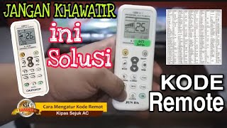 cara setting kode remote ac atau cara setting kode remote kipas ac [upl. by Nnahaid]