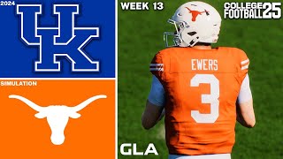 Texas vs Kentucky  Week 13 Simulation  College Football 25 PS5 Gameplay [upl. by Ahscrop]