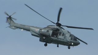 🚁 Caracal EC 725 helicopter over Gold Beach  Arromanches Normandy DDay 70th Anniversary 2014 [upl. by Ahsila834]