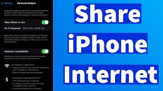 Share iPhone Internet  How to Setup Personal Hotspot on iPhone [upl. by Arlene]