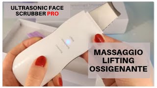 COME FARE LA PULIZIA DEL VISO IN MODO PROFESSIONALE A CASA CON ULTRASONIC FACE SCRUBBER PRO [upl. by Tarfe949]