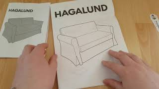 IKEA Hagalund Sofa Bed 2 Seater Assembly Guide [upl. by Kilmarx366]