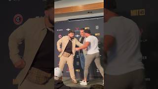 Mike Perry vs Eddie Alvarez punch eachother during faceoff 😂 [upl. by Eusassilem]