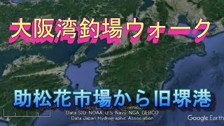 助松埠頭花市場でのシーバス・テクトロと旧堺港の釣場散歩 オフシーズンの大阪湾釣場ウォーク 第4弾 [upl. by Annirtak]