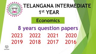 TS Inter 1st Year Economics 2023 2022 2021 2020 2019 2018 2017 Question Paper public exams [upl. by Bekki]