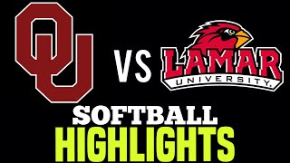 OU Sooners vs Lamar University College Softball 2024 [upl. by Innad]