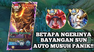 BETAPA NGERINYA BAYANGAN SUN DI LATE GEM AUTO MUSUH SAMPAI PANIK BUILD SUN TERSAKIT MLBB [upl. by Norbert]